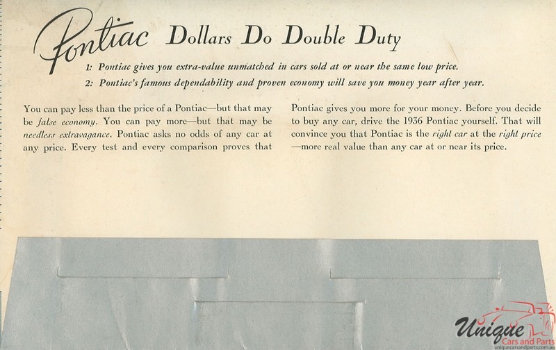 1936 Pontiac Value Brochure Page 1